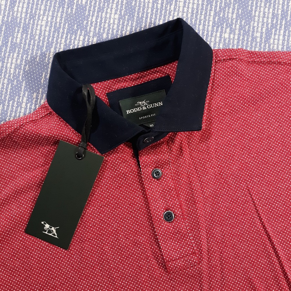 Rodd & Gunn Polo Shirt Stanley Point Mens XL Red Cotton NEW